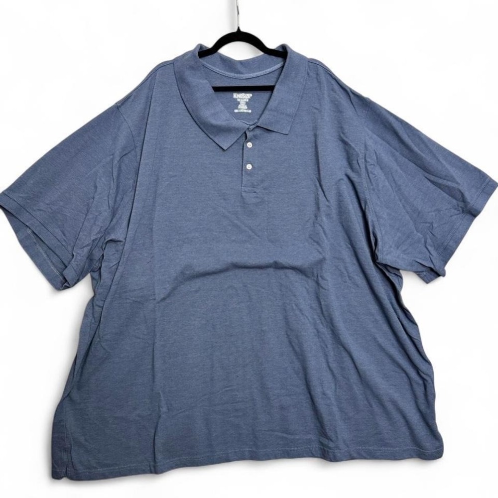 KingSize‎ Polo Shirt Sz 7XL Tall Blue Casual Basic Oversized Big & Tall Normcore